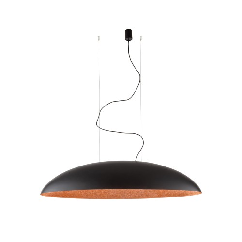 LAMPAMI - lampa nad stół, lampa czarna  z miedzią, czarna lampa do jadalni,  duża lampa nad stół