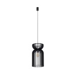 Długa lampa wisząca drewniana czarna 160 cm KYMI A