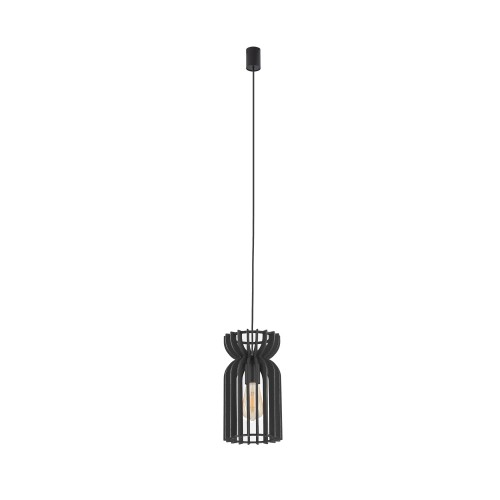 LAMPAMI - lampa drewniana sufitowa, żyrandol czarny, lampa nad stół, lampa wisząca czarna
