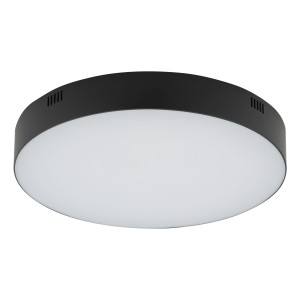 Lampa sufitowa biurowa czarna z białym okrągła 30 cm 3000K LID ROUND LED 50W 