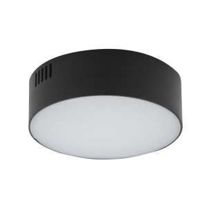 Lampa sufitowa biurowa czarna z białym okrągła 11 cm 4000K LID ROUND LED 15W 
