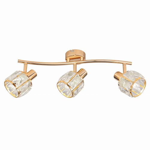 LAMPAMI - lampa sufitowa złota, złota lampa, żyrandol nowoczesny złoty, lampa z kryształami