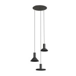 Lampa wisząca potrójna czarna 130 cm HERMANOS 