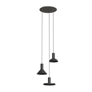 Lampa wisząca potrójna czarna 130 cm HERMANOS 