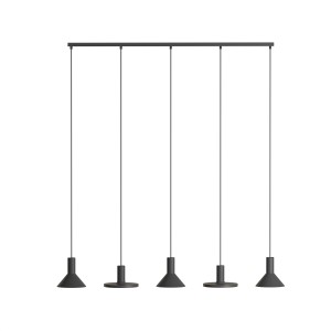 Nowoczesna lampa nad wyspę kuchenną wisząca czarna 130 cm 5xGU10 HERMANOS 