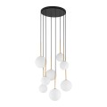 LAMPAMI - klosze białe kule, lampa do salonu, lampa złota kule szklane, lampy szklane kule nowoczesne