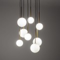 LAMPAMI - klosze białe kule, lampa do salonu, lampa złota kule szklane