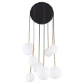 LAMPAMI - klosze białe kule, lampa do salonu, lampa złota kule szklane, lampy szklane kule nowoczesne