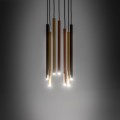 LAMPAMI - lampa wisząca złota, tuby wiszące złote, złota lampa wisząca, lampa nad stół