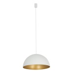 Lampa nad stół wisząca 125 cm biała ze złotym HEMISPHERE SUPER S