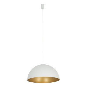 Lampa nad stół wisząca 125 cm biała ze złotym HEMISPHERE SUPER S