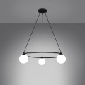 LAMPAMI - lampa wisząca czarna nowoczesna, eleganckie lampy wiszące do salonu, lampy szklane kule nowoczesne