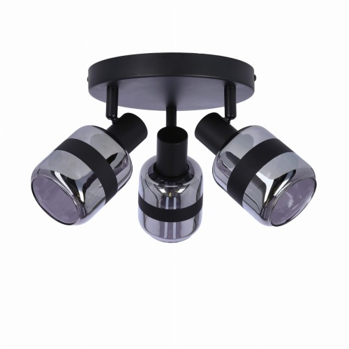 LAMPAMI - lampa sufitowa czarna, plafon potrójny czarny, lampa do salonu, lampa do kuchni