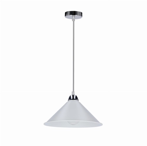 LAMPAMI - lampa sufitowa biała, lampa kuchenna, srebrna lampa wisząca, żyrandol do salonu