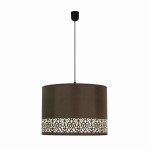 Arabesca lampa wisząca czarny 33x33x24 1x60W E27 abażur kremowy