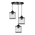 LAMPAMI - potrójna lampa wisząca, lampa wisząca, lampa nad stół, lampa nad wyspę, żyrandol czarny