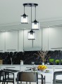 LAMPAMI - potrójna lampa wisząca, lampa wisząca, lampa nad stół, lampa nad wyspę, żyrandol czarny