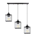 LAMPAMI - potrójna lampa wisząca, lampa wisząca, lampa nad stół, lampa nad wyspę, żyrandol czarny