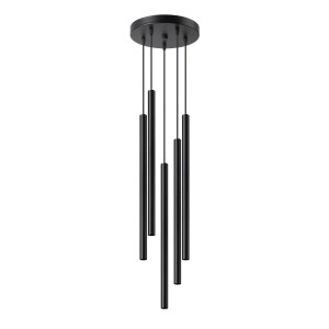 Lampa wisząca tuby sufitowe PASTELO 5P czarna