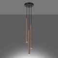 LAMPAMI - tuby wiszące, żyrandol drewniany, lampa styl boho, lampa drewniana wisząca