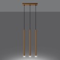 LAMPAMI - potrójna lampa wisząca, tuby wiszące, złota lampa wisząca