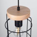 LAMPAMI - potrójna lampa wisząca, lampa wisząca loft, lampa drewno metal