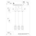 LAMPAMI - potrójna lampa wisząca szkic