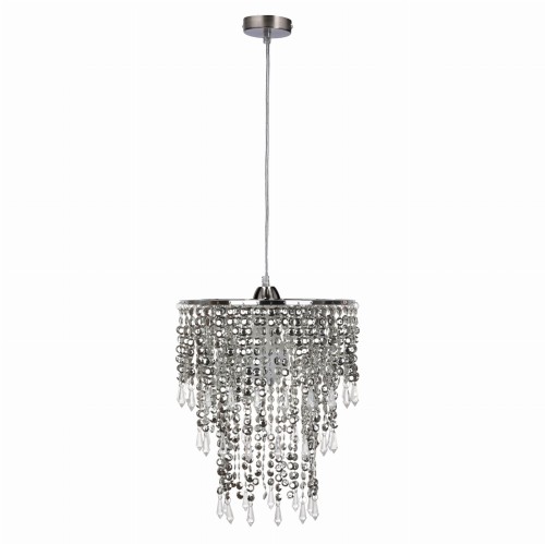 LAMPAMI - lampa sufitowa srebrna, lampa wisząca srebrna, srebrna lampa wisząca, żyrandol do salonu