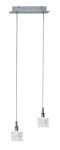 Srebrna lampa wisząca podwójna klosz kryształ 2xG9 40W RUBIK CHROM