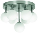 Lampa sufitowa klosze białe kule 7xG9 40W ETIUDA NIKIEL MAT
