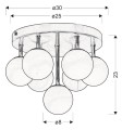 LAMPAMI - lampa sufitowa srebrna szkic