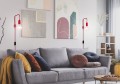 LAMPAMI - lampa ścienna czerwona, kinkiet przedpokój, kinkiet nowoczesny, kinkiet do salonu