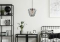 LAMPAMI- lampa druciana sufitowa, żyrandol czarny, lampa nad stół