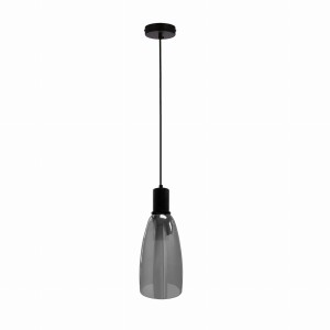 Udin big lampa wisząca czarny 1x15W GU10 klosz szary