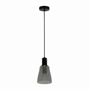 Udin middle lampa wisząca czarny 1x15W GU10 klosz szary