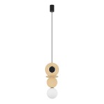 Długa lampa wisząca 216 cm DROPS WOOD A
