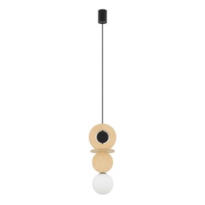 Długa lampa wisząca 216 cm DROPS WOOD A