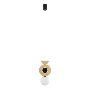 Długa lampa wisząca 216 cm DROPS WOOD B