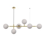 Lampa wisząca, lampa złota kule szklane Alisa 6xE14 złota/biała 