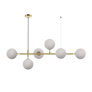 Lampa wisząca, lampa złota kule szklane Alisa 6xE14 złota/biała 