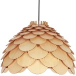 Lampa wisząca Burgo duża 1xE27 drewno