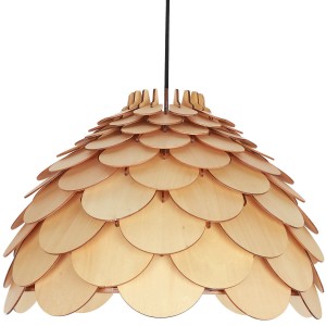Lampa wisząca Burgo duża 1xE27 drewno