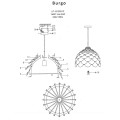 LAMPAMI - lampa drewniana sufitowa szkic
