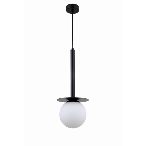 LAMPAMI - lampa czarna białe kule, lampa do salonu,lampa wisząca kula, lampa nad stół, lampa szklane kule