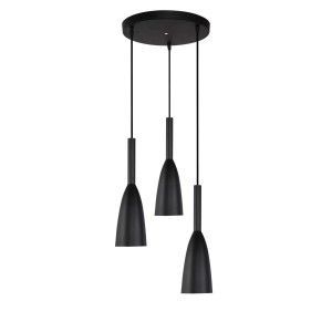 Lampa wisząca czarna Solin 3xE27