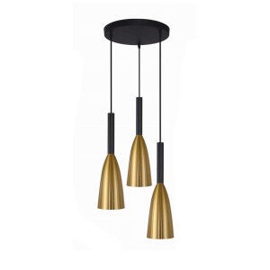 Lampa wisząca złota SOLIN talerz 3xE27