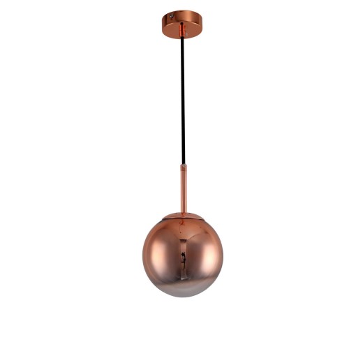 LAMPAMI - lampa wisząca miedziana, lampa wisząca do salonu, lampa szklana kula