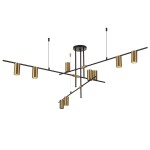 Lampa wisząca nowoczesna złota ARIZONA 9xGU10 czarno/złota 