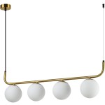 Lampa wisząca złota klosze białe kule Alisa 4xE14