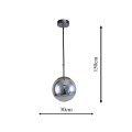 LAMPAMI - nowoczesna lampa wisząca, lampa do salonu, lampa szklane kule, lampa do sypialni, srebrna lampa kule
